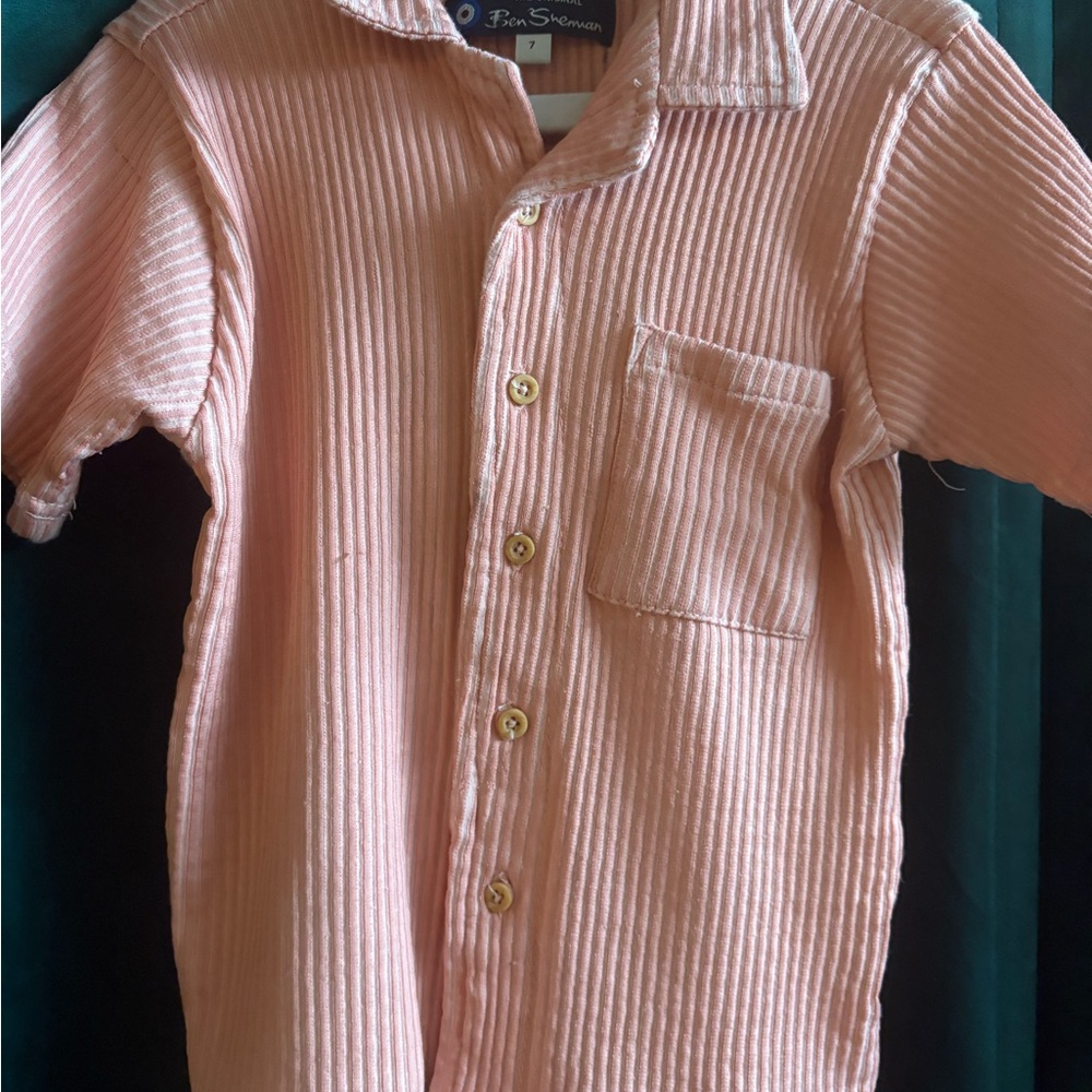 Ben Sherman Coral/light orange boys casual button up